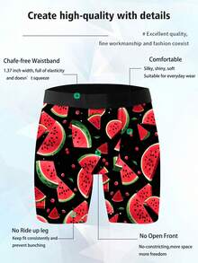 DOKER Pacote com 1 shorts masculinos Novel, feitos de tecido elástico de fibra de poliéster, com estampa de posicionamento, cueca estendida e shorts boxer longos esportivos e casuais. - Multicolorido - Ver 5
