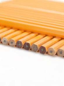 12/24pcs HB Wooden Pencils With Eraser Tops, Stationary And Study Supplies School Supplies,Back To School