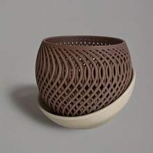 1 szt. Mirage Design Planter, nowoczesna minimalistyczna roślina doniczkowa, tacka na kwiaty, oddychająca konstrukcja, tkany wzór, doniczka do dekoracji domu z naczyniem