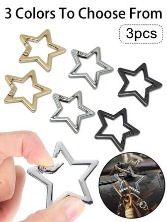 Metallstjärnspänne, O-ring som kan öppnas för handväska, tillbehör till camping och vandring, väsktillbehör som gör-det-själv, hänge till telefonfodral, spänne till bilnyckel, öppningsring till hänge, spänne till axelrem för väska, gör-det-själv-hänge