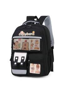Capybara Kids Backpack, Fashionable & Versatile Large Capacity Boys' School Bag, Lightweight Girls' Rucksack For Elementary Students, For Back To School