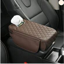 Multifunctional Car Armrest Pad With Storage Bag And Tissue Box, Center Console Cushion Organizer