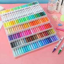 Set de plumones de acuarela con puntas duales, marcadores de punta suave y lavables, ideales para DIY, dibujos, bocetos, colorear para adultos, pintura artística e ilustración, con colores ricos y vibrantes, regalo perfecto para amigos, útiles escolares, de vuelta a clases