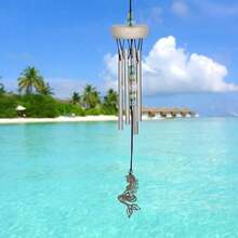 Fantasy Mermaid, Wind Chimes For Outside, Wind Chimes For Garden, Patio, And Outdoor Décor, 10"L - Silver - View 2