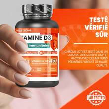 Vitamine D3 2000 UI 50 mcg Haute Concentration, 450 comprimés (plus de 15 mois), pour le système immunitaire, les os et les muscles, Vitastrong de qualité supérieure - Autres - Voir 6