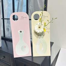 10pcs Bouquet Packaging Box, Single Flower Box, Hand-Held Flower Box, Folding Flower Box, DIY Creative Gift Card For Hand-Held Flower Arrangement, Teacher's Day, Mother's Day, Birthday Party, Opening Season Flower Packaging Box