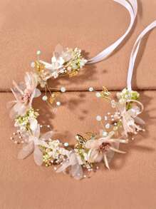 1 pieza Diadema estilo coreano delicada, accesorio de pelo para novia, corona de estilo forestal