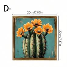 1 Stück Lebendige Kaktus Blume Kunst Holzschild | Rustikaler Landhausstil Wanddekoration Schild für Badezimmer, Garten, Café, Bar, Büro Dekoration, ideales Urlaubsgeschenk | Keine Elektrizität erforderlich | Wandbehang | Multifunktional | Holz