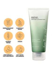 ANU A  Heartleaf Quercetinol Pore Deep Cleansing Foam150ml,Exfolia los poros y exfolia con Fish & Herb Deep Cleanser.Hidratación y hidratación. Fórmula suave y respetuosa con la piel. Refrescante sin tirantez. Control de aceite para eliminar el acné y aliviar. Disponible para músculos sensibles.anti-sebum - Verde - Ver 5