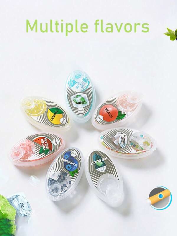 1 Piece Of EVA (Ethylene Vinyl Acetate Copolymer) 1 Piece Of Cigarette Bursting Bead Cigarette, Bursting Bead Cigarette Mouthpiece, Fragrant Pill, Mint Fruit Flavor Bursting Bead Cigarette Box, DIY Cigarette Bursting Bead 100 Pieces For All Seasons, Smoking Accessories, Cigarette Storage