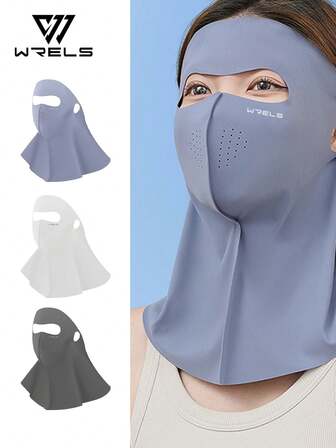 WRELS 1 szt. Unisex Ultralekka maska na twarz z jedwabiu lodowego, oddychająca i elastyczna bezszwowa osłona szyi do aktywności na świeżym powietrzu latem, odpowiednia do jazdy na rowerze, pieszych wędrówek, kempingu, pikników
