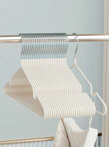 1 Piece/5 Pieces/10 Pieces/20 Pieces Set Indoor Clothes Hangers, Simple Household Non-Marking Hangers, Metal Adult Non-Slip With Groove Plastic-Coated Hangers