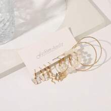 10prs Fashionable And Elegant Butterfly Pearl Earrings Set For Women