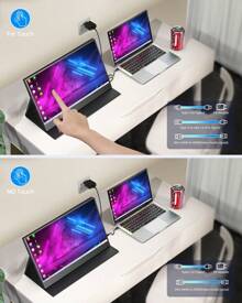 Uperfect Tragbarer Monitor Uperfect 156e07W 15,6 " 1080P FHD IPS Touchscreen TYPE-C USB C für PC Laptop Handy, VESA-kompatibel