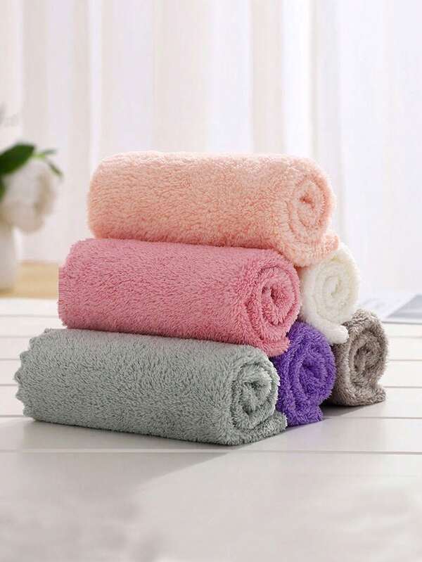 Set de 10-1 paño de baño con textura de gofre, toalla cuadrada de felpa coral, toalla de mano súper suave y absorbente, toalla de cara de unicolor pequeña, paño de limpieza multiusos, suministros de baño
