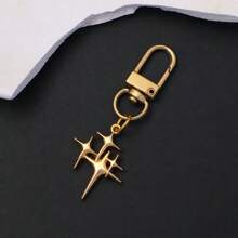 1/2 pièces Porte-clés avec pendentif croix étoile métallique Y2K, étui à écouteurs de style punk minimaliste, coque de téléphone, breloques et accessoires pour sacs, accessoires pour voiture