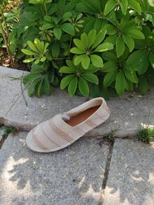 Casual Linen Rope Sole Canvas Shoes, Woven Breathable Flat Loafers, Lightweight Non-Slip Fisherman Shoes, Couples Hand-Woven Linen Bottom Shoes, Available In Black, White And Brown Colors (Note: Shoes Have A Relatively Narrow Toe Box And Hard Sole, Recommend Sizing Up For Wide Feet, And The Handmade Shoes Have Relatively Rough Workmanship) - Beige - View 6