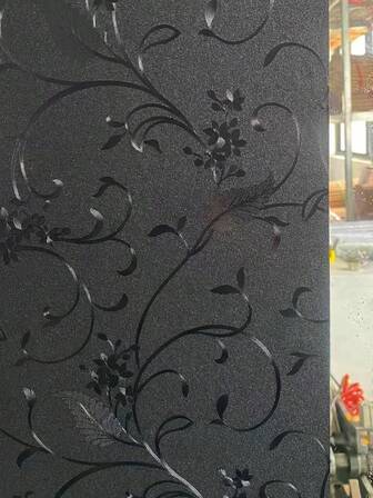 Statisk självhäftande mörkläggningsfilm för fönster, avskildhet, mörkläggning, svart fönsterfilm, 100 % ljusblockerande, utan lim