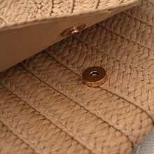 1pc Customized Simple Versatile Handwoven Hollow Straw Tote Bag, Suitable For Beach Holiday Shoulder Bag