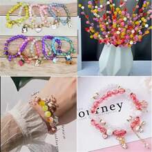 300 Stücke 8mm Acryl Eiswürfel Perlen, DIY Schmuckherstellung Zubehör für Armbänder, Halsketten, Handyketten