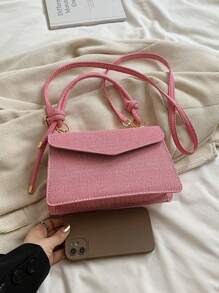 Nueva bolsa cuadrada mini vintage, diseño único texturizado, bolso cruzado de hombro para mujer