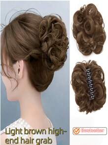 Accessorio elegante per chignon sintetico | Disegno multicolore a forma ovale con morsetto | Accessorio versatile per chignon alto adatto per signore | Adatto per uso quotidiano e occasioni speciali | Perfetto regalo per lei, accessorio per capelli