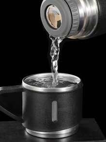 1pc Stainless Steel Three-Lid Long-Lasting Insulated Cup Is A High-End Portable Portable Water Cup Set For Outdoor Business Travel And Household Use, Suitable For Keeping Milk, Coffee, Beer, Tea, Cola, And Cold And Hot Beverages Warm