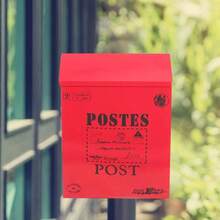 Large Wall Mounted Metal Mail Box Lockable-Letter Post Outdoor With 2 Keys - 紅色 - 查看 9