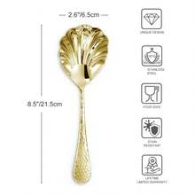 1pc/2pcs Stainless Steel Long Handle Thick Serving Spoons, Sturdy & Deep Flatware For Home & Restaurant - Multicolor - View 11