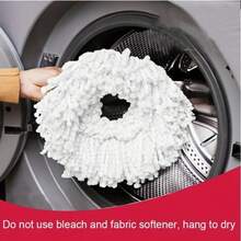 1/2/5pcs Ultra-Microfiber Rotating Mop Replacement Head, Compatible With Round Cyclone Magic Mop & Standard Round Cleaning Refill - White - View 9