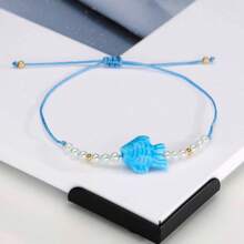 1 Set Bohemian Colorful Ceramic Fish Braided Bracelet Set (Ceramic Fish Color Is Random, Minor Cracks Are Normal Craftsmanship)