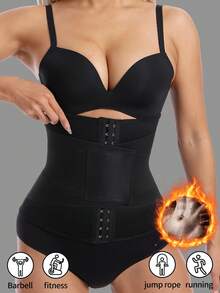 1 件女士运动腰部训练器，PU 涂层衬里压缩塑身衣，氯丁橡胶腰部塑形带，适合健身锻炼