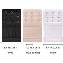 6 Pieces Women's Soft Comfortable Elastic Bra Extenders Bra Extension Strap 3 Hook 3 Row Lady's Bra Extender Bra Band Halloween Christmas New Year - Multicolor - View 8
