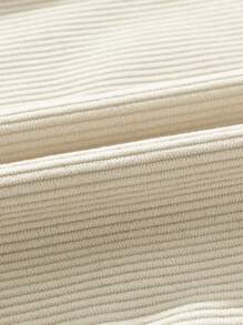 Men's Casual Corduroy Wide Leg Pants, Comfortable Loose Fit Solid Color Versatile Trousers For Spring Autumn