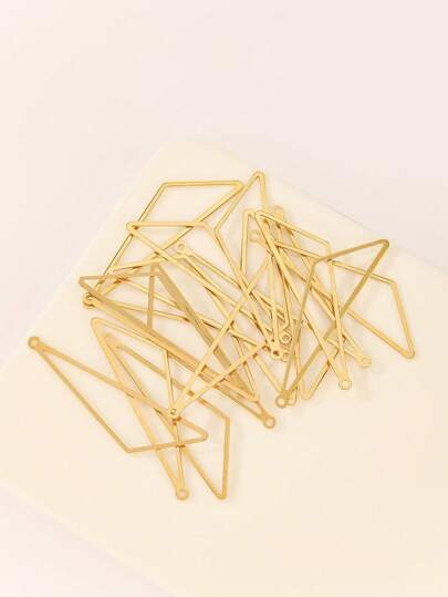 17 piezas Colgante con forma de triángulo hueco, material de cobre, apto para hacer pendientes y collares DIY