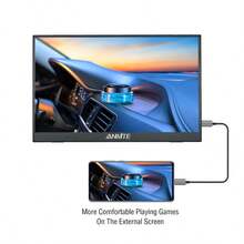 ANMITE Monitor portátil de 16 pulgadas con pantalla táctil 1200P 16:10, compatible con laptop como segunda pantalla, extensión de monitor para juegos para PC y Raspberry Pi - Versión de pantalla táctil negra - Ver 6