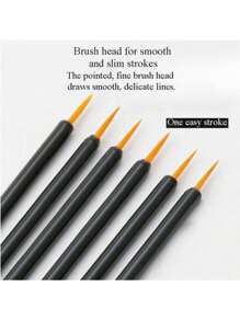 Brochas desechables de manicura, que incluyen bolígrafo con cordel, brocha de punta puntiaguda, brocha de relleno. Reutilizables para herramientas de arte de uñas de manicura con gel UV