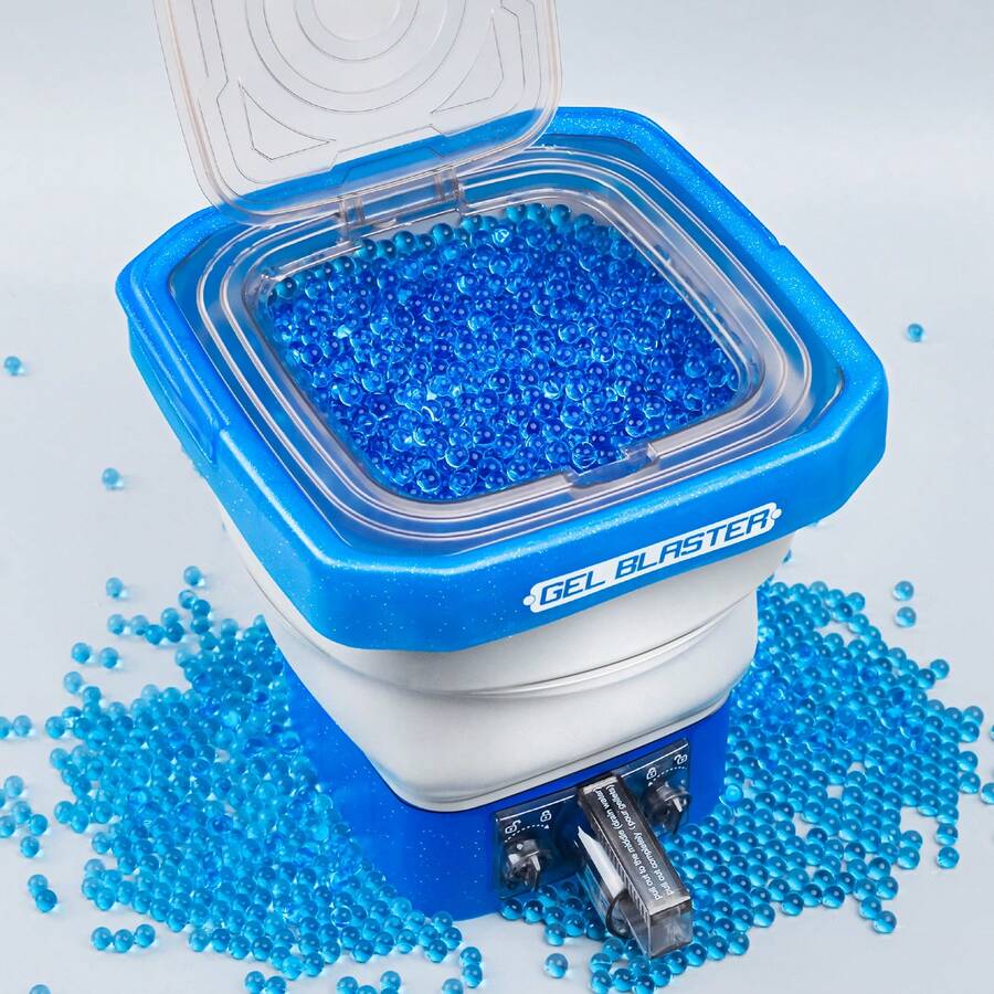 CiJL 2026 Foldable Gel Balls Blaster Ammo Bucket, Portable Blaster Toys Accessories, Gel Gun Toys Ammo Container With Quickly Load Gel Balls Design, Large Capacity Tub For Holds 20,000+ Gel Balls (7-8mm) - Màu xanh lam - Xem 1