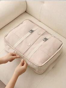 7 pièces Set d'organisateurs de voyage portables, fabriqués en tissu léger et résistant aux plis, incluant des cubes d'emballage pour vêtements, des sacs à chaussures transparents, une pochette pour cosmétiques, un sac de toilette, un sac à linge en maille, un design à compartiments efficace pour les valises et les rangements d'armoire à la maison - Multicolore - Voir 5