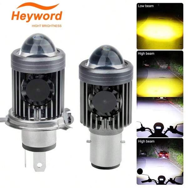 Heyword Heyword 1pc H4 BA20D P15D H6 T19 LED Motorcycle Headlight Bulb HB2 9003 12V-80V High / Low Beam For Scooter Motorbike LED Headlight Bulbs Conversion Kit White