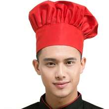 Chef Hat Adult Adjustable Elastic Baker Kitchen Cooking Chef Cap Chef Hat Elastic Baker Kitchen Cooking Chef Cap - Màu Đỏ Sâu - Xem 2