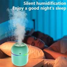 1 pièce / 2 pièces d'humidificateurs portables, de purificateurs d'air miniatures, de diffuseurs d'arômes - équipés de lampes de bureau à LED, dotés de veilleuses de chevet de type nébuliseur, convenant à diverses applications, capables d'humidifier l'air, avec des couleurs vives, émettant en continu des parfums, créant une atmosphère relaxante, convenant à la décoration de la maison, à la décoration de la chambre en tant que cadeaux, anniversaires, souvenirs de remise de diplômes, etc.