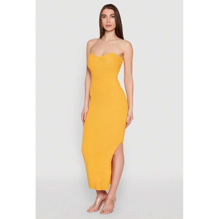 Side Slit Maxi Tube Dress - Multicolor - View 1