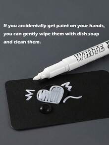 1/3/6/12pcs White Permanent Marker Pens, Fine Tip, Waterproof Quick-Drying Ink, Suitable For Glass, Windows, Tire Painting, Clothes, Wood, Leather, Ceramic, Metal, Paper, Art Creation And Sketching - White - View 4