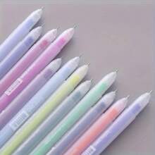 Juego de 3 piezas/6 piezas/12 piezas de bolígrafos de colores caramelo, bolígrafos de marcador para estudiantes, con carcasa traslúcida mate simple, bolígrafos de tinta de colores, de 0.5mm, adecuados para uso diario, calificación, práctica de escritura, corrección de trabajos