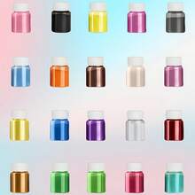 20 färger 20 ml epoxiharts glimmerpulver metalliskt pigment - epoxihartskonstkit - för tvåltillverkning, ljustillverkning, färgämne och ljusburkfärgämne