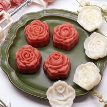 3D Rose Flower Cake Dessert Hand Press Mold - White - View 1