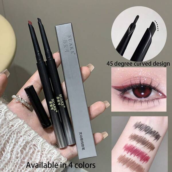 SUAKE 1 pieza Delineador de ojos dinámico, con pigmentación de color suave, fórmula de larga duración y sin grumos, suave y amigable con la piel, multicolor, apto para principiantes, en tonos negro natural, marrón, rojo y marrón claro.