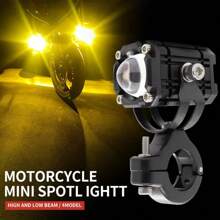 Heyword Heyword 1pc/2pcs External LED Lights For Cars And Motorcycles, Ultra-High Brightness, High And Low Beam Lights, Explosive Flashing Yellow, White, Red, And Three Color Freely Changing Flashing Lights, Off-Road Vehicle Universal Lighting Work Lights