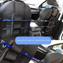 Backseat Car Fishing Rod Holder Organizer Bag, Easy Install Lightweight Vehicle Rod Rack For SUV, Van And Truck, Durable Oxford Cloth Design, Portable Safe Fishing Gear Bag